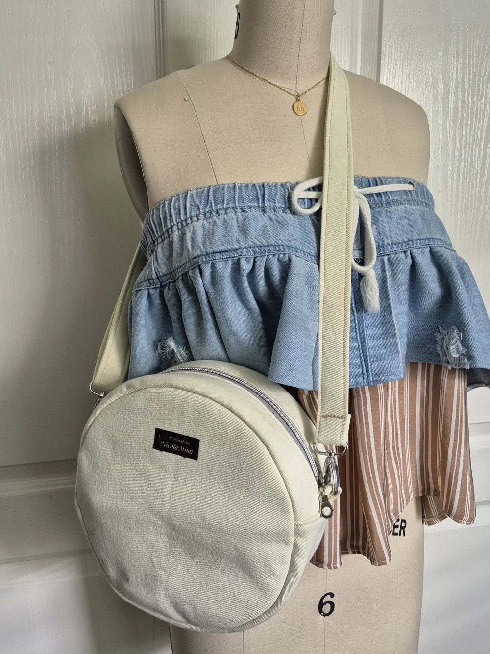 Denim Round Crossbody Bag